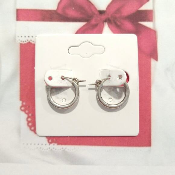 JWK 925 Sterling Silver Huggie Hoop Earrings Small Signed Women Girls Jewelry - Picture 2 of 11